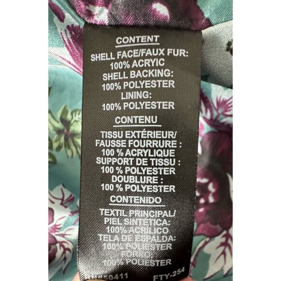 Kensie Faux Fur Teddy Green Coat Womens Size Medium Luxurious Snap - Picture 9 of 9